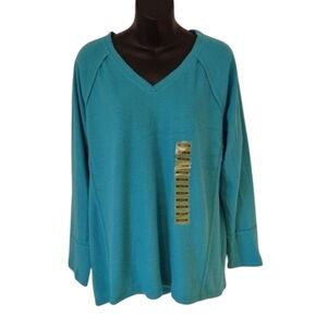 Wild Fox Women's Top/Sweater Teal Blue V-Neck Soft Size M NWT